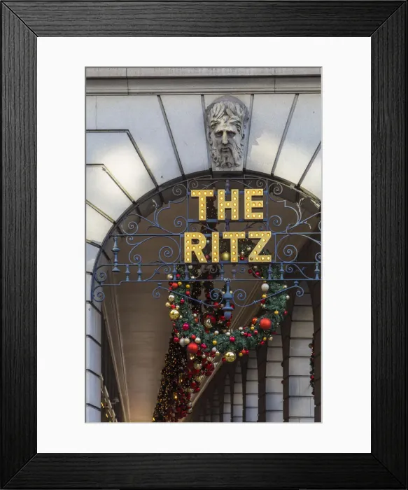 Framed Print : The Ritz hotel at Christmas, Piccadilly, Green Park, London, England, UK