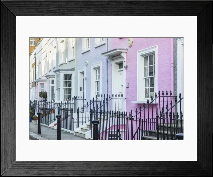 Framed Print : Colourful houses, Chelsea, London, England, UK
