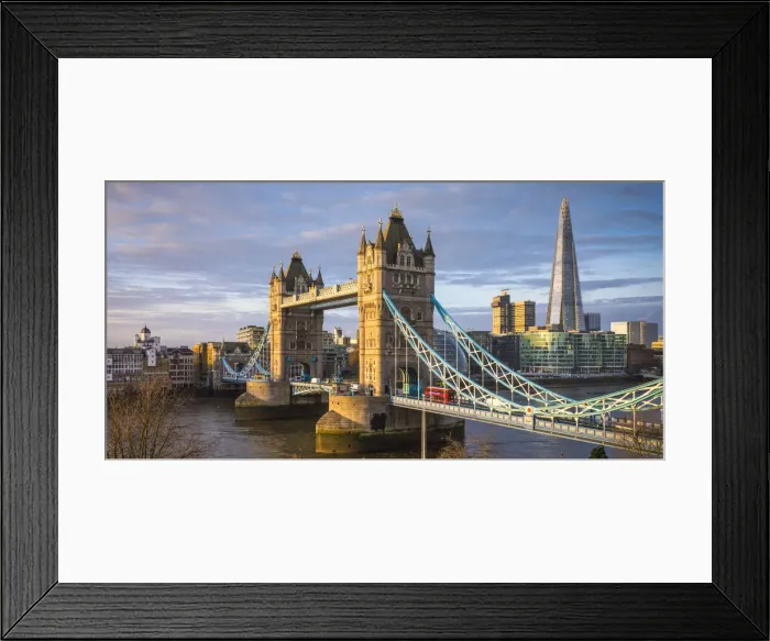 Framed Print : Tower Bridge & The Shard, River Thames, London, England, UK Framed Print : Tower Bridge & The Shard, River Thames, London, England, UK