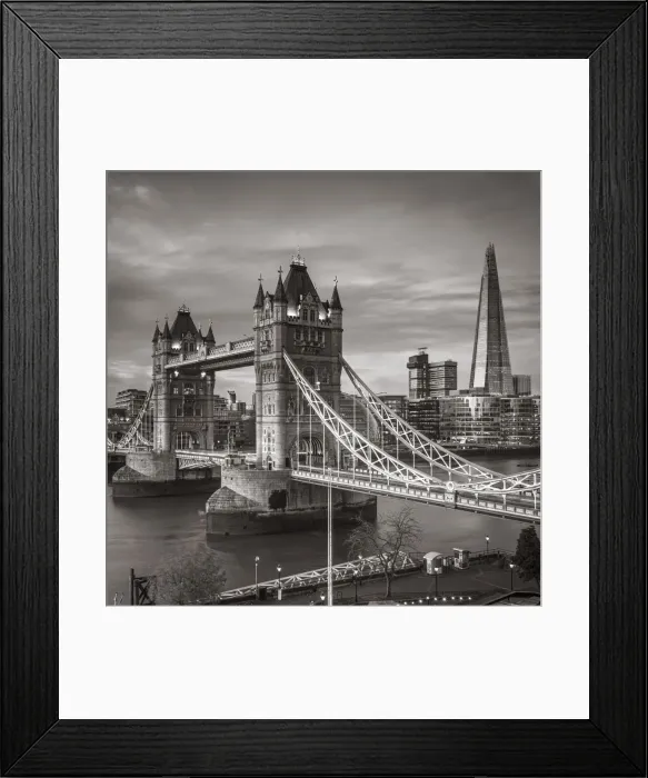 Framed Print : Tower Bridge & The Shard, River Thames, London, England, UK Framed Print : Tower Bridge & The Shard, River Thames, London, England, UK
