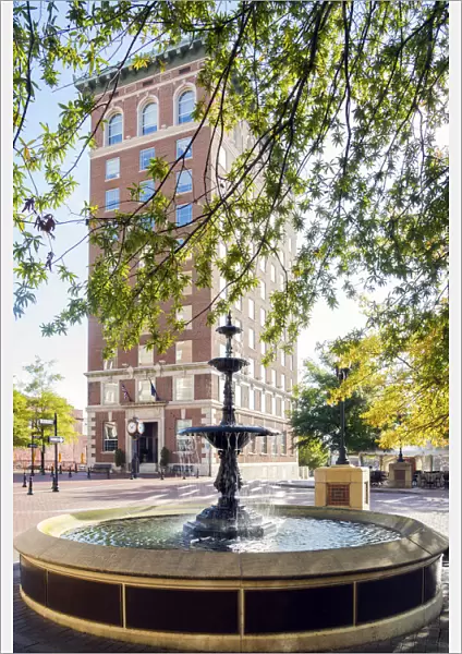 USA, South Carolina, Greenville, Court Square, Water Fountain