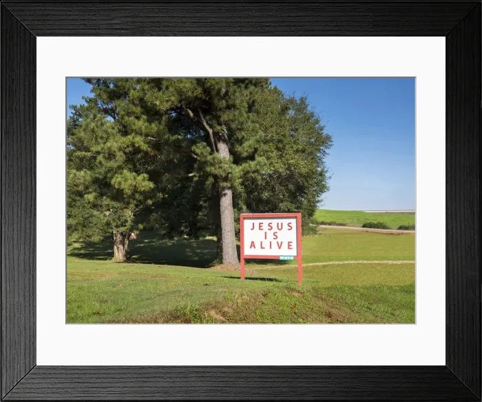 Framed Print : Georgia, Roadside Sign, Bible Belt, Jesus Is Alive
