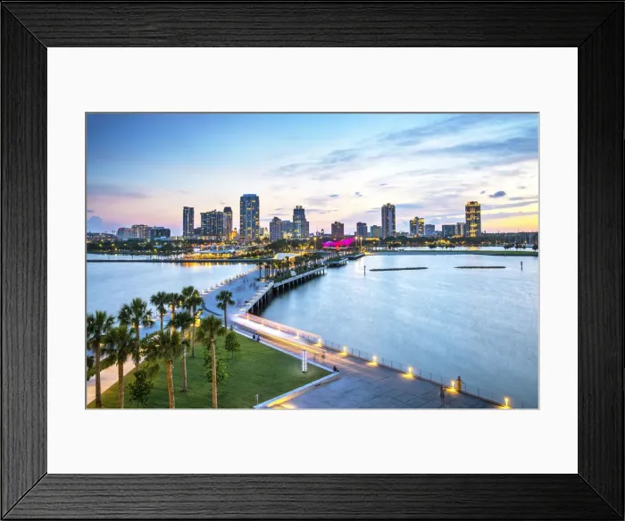Framed Print : USA, Florida, Saint Petersburg, Skyline, New Pier District Framed Print : USA, Florida, Saint Petersburg, Skyline, New Pier District