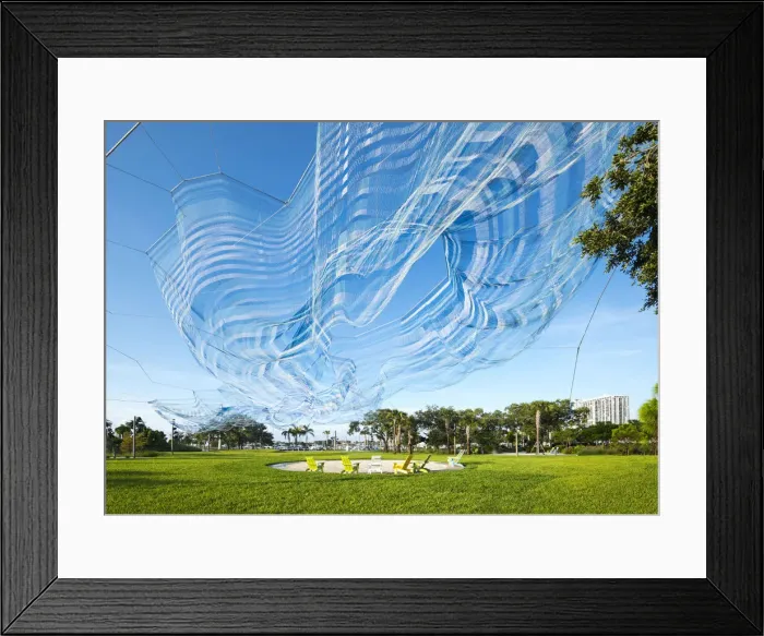 Framed Print : USA, Florida, Saint Petersburg, Bending Arc Sculpture, Artist Janet Echelman Framed Print : USA, Florida, Saint Petersburg, Bending Arc Sculpture, Artist Janet Echelman