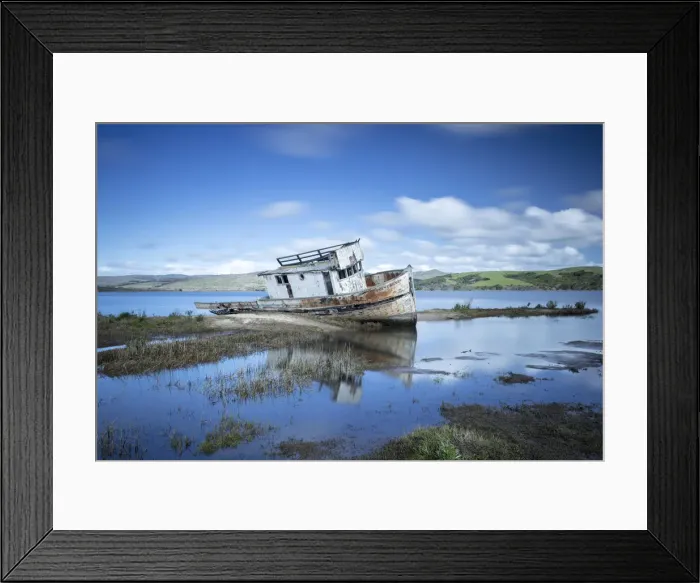 Framed Print : Point Reyes shipwreck at Tomales Bay, California, USA Framed Print : Point Reyes shipwreck at Tomales Bay, California, USA