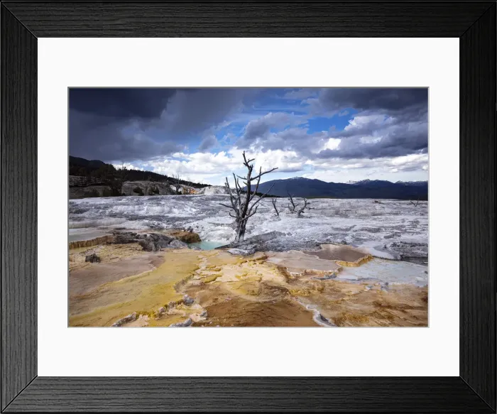 Framed Print : Mammoth Springs, Yellowstone National Park, Wyoming, USA