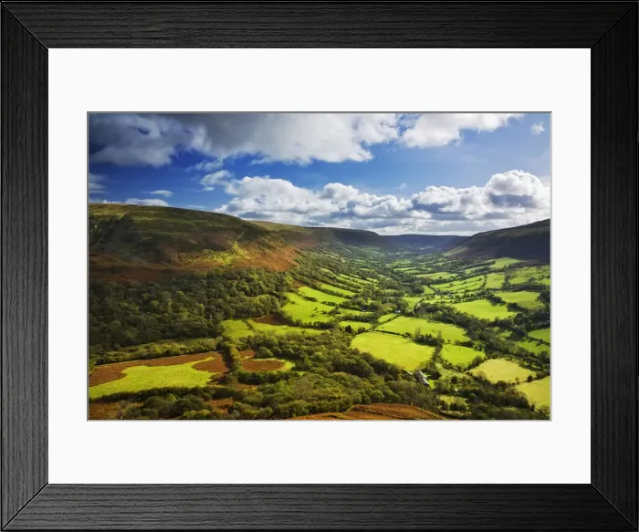 Framed Print : Ewyas, Capel-y-ffin and valley of the Afon Honddu, Black Mountains, Powys, Wales Framed Print : Ewyas, Capel-y-ffin and valley of the Afon Honddu, Black Mountains, Powys, Wales