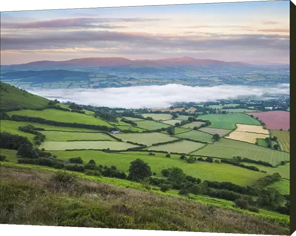 View over Llangors from Mynydd Llangorse, Brecon Beacons, Wales