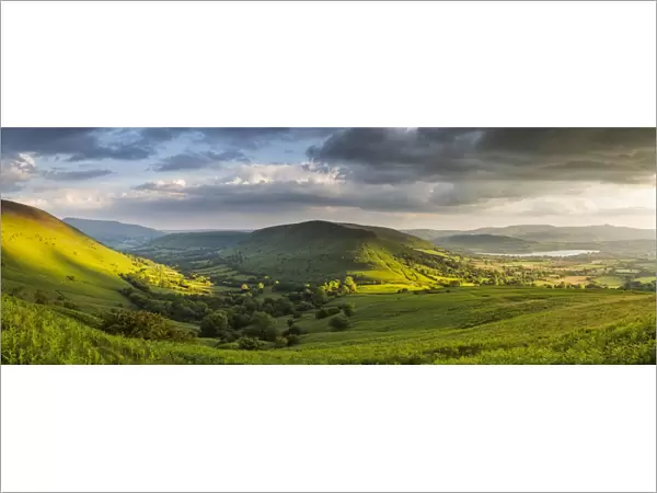View over Llangors from Mynydd Llangorse, Brecon Beacons, Wales