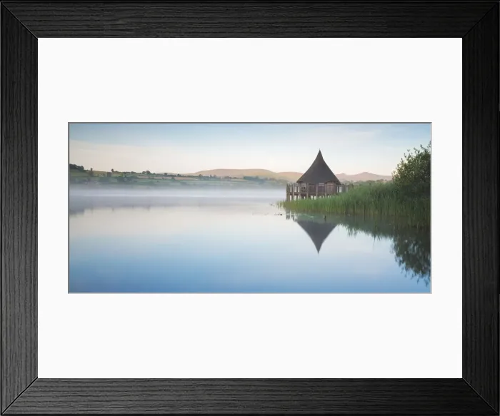 Framed Print : Replica Crannog on Llangorse Lake, Brecon Beacons, Powys, Wales Framed Print : Replica Crannog on Llangorse Lake, Brecon Beacons, Powys, Wales
