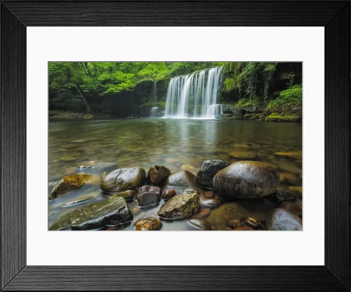 Framed Print : Sgwd Ddwli Falls, Vale of Neath, Brecon Beacons, Powys, Wales Framed Print : Sgwd Ddwli Falls, Vale of Neath, Brecon Beacons, Powys, Wales