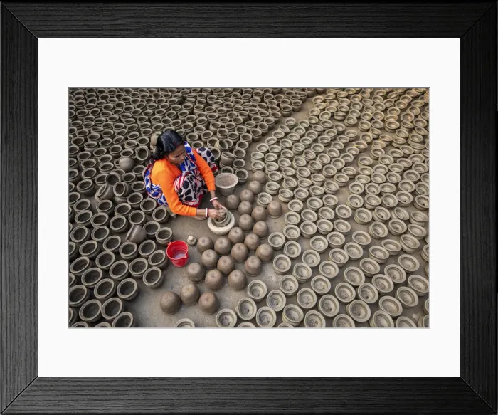Framed Print : Coloring of clay pots, Bogura, Bangladesh Framed Print : Coloring of clay pots, Bogura, Bangladesh