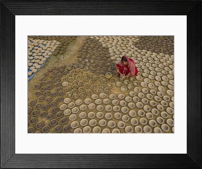 Framed Print : Coloring of clay pots, Bogura, Bangladesh Framed Print : Coloring of clay pots, Bogura, Bangladesh