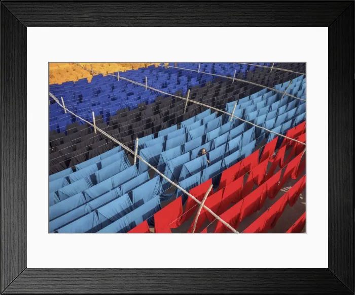 Framed Print : Drying multicolor cloth under sunlight, Narayanganj, Bangladesh Framed Print : Drying multicolor cloth under sunlight, Narayanganj, Bangladesh