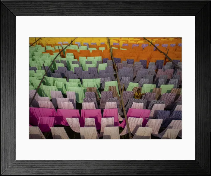 Framed Print : Drying multicolor cloth under sunlight, Narayanganj, Bangladesh Framed Print : Drying multicolor cloth under sunlight, Narayanganj, Bangladesh