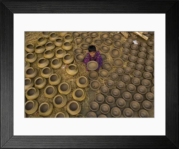 Framed Print : Coloring of clay pots, Bogura, Bangladesh Framed Print : Coloring of clay pots, Bogura, Bangladesh