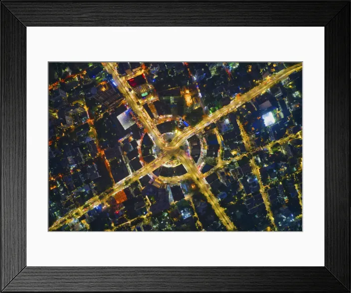 Framed Print : Aerial cityscape, Dhaka, Bangladesh