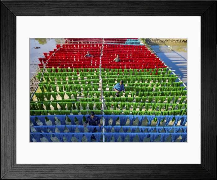 Framed Print : Colorful thread drying under sunlight, Narayanganj, Bangladesh