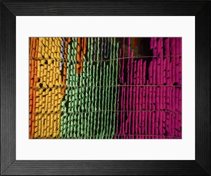 Framed Print : Drying multicolor cloth under sunlight, Narayanganj, Bangladesh Framed Print : Drying multicolor cloth under sunlight, Narayanganj, Bangladesh