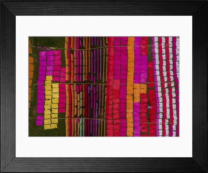 Framed Print : Drying multicolor cloth under sunlight, Narayanganj, Bangladesh Framed Print : Drying multicolor cloth under sunlight, Narayanganj, Bangladesh
