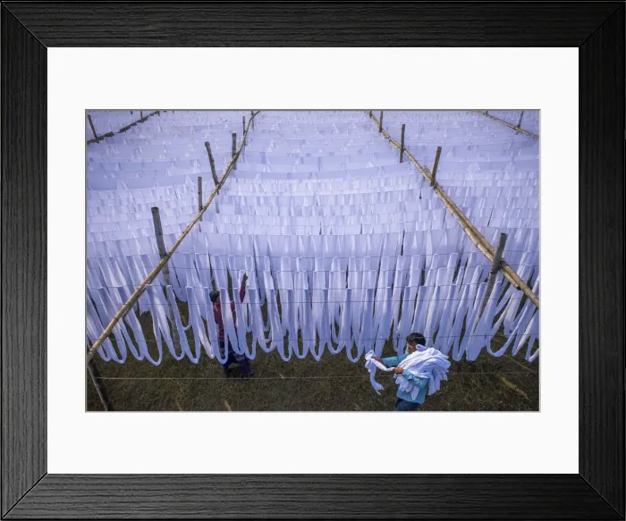 Framed Print : Drying multicolor cloth under sunlight, Narayanganj, Bangladesh Framed Print : Drying multicolor cloth under sunlight, Narayanganj, Bangladesh