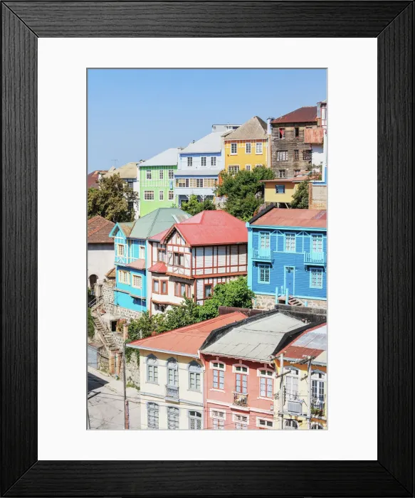 Framed Print : Traditional houses, historic district, Valparaiso, Chile Framed Print : Traditional houses, historic district, Valparaiso, Chile