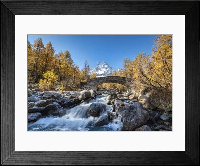 Framed Print : The river Cairasca and Monte Leone in the background during autumn, Alpe Veglia Framed Print : The river Cairasca and Monte Leone in the background during autumn, Alpe Veglia