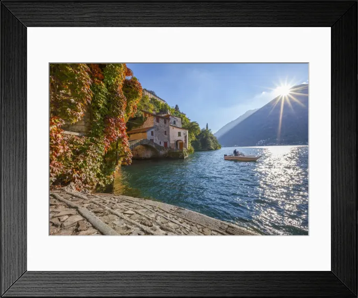 Framed Print : Nesso village in Autumn time, lake Como, Como province, Lombardy, Italy, Europe Framed Print : Nesso village in Autumn time, lake Como, Como province, Lombardy, Italy, Europe