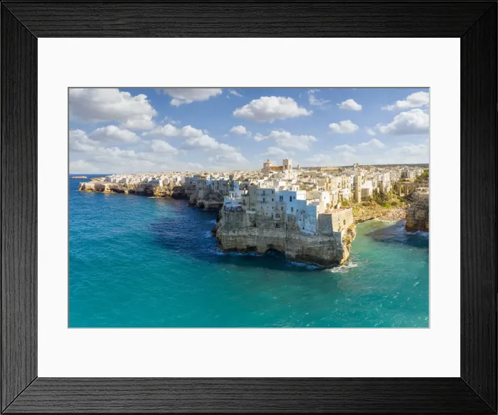 Framed Print : Polignano a Mare, municipality of Polignano a Mare, Bari province, Apulia district, Italy