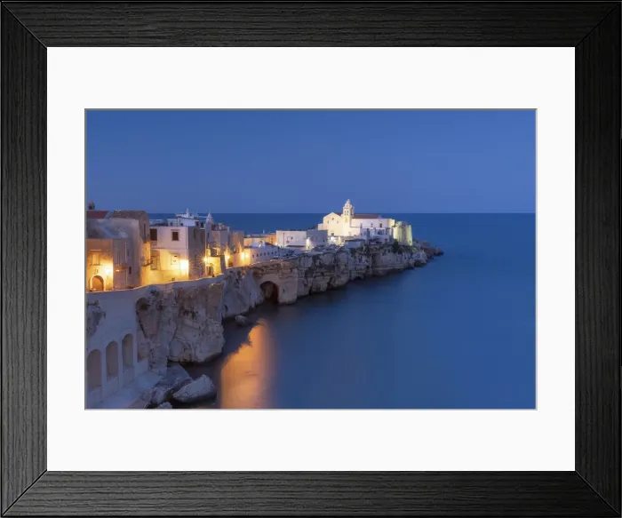 Framed Print : Vieste, taken during a blue hour in summer time, municipality of Vieste, Foggia province Framed Print : Vieste, taken during a blue hour in summer time, municipality of Vieste, Foggia province