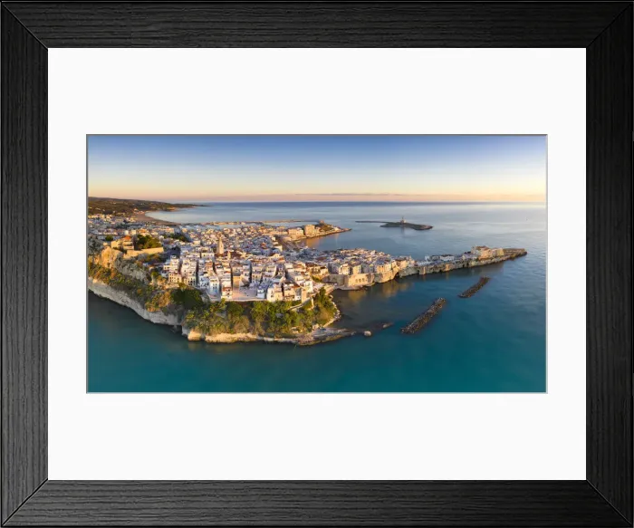 Framed Print : Vieste, taken during a summer sunrise, municipality of Vieste, Foggia province Framed Print : Vieste, taken during a summer sunrise, municipality of Vieste, Foggia province