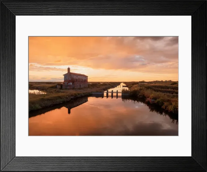 Framed Print : Dawn at the abandoned farmhouse of Lio Piccolo, Cavallino Treporti, Venice, Veneto, Italy