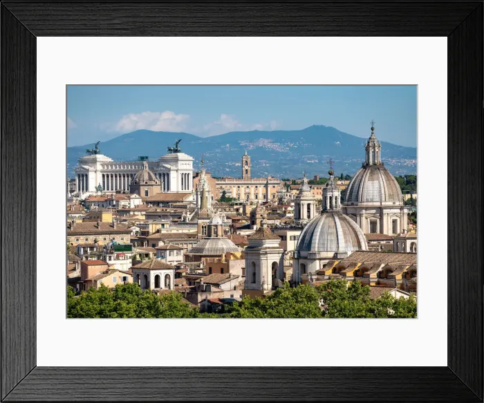 Framed Print : Rome, Lazio, Italy. Cityscape and Altare della Patria monument from Sant Framed Print : Rome, Lazio, Italy. Cityscape and Altare della Patria monument from Sant