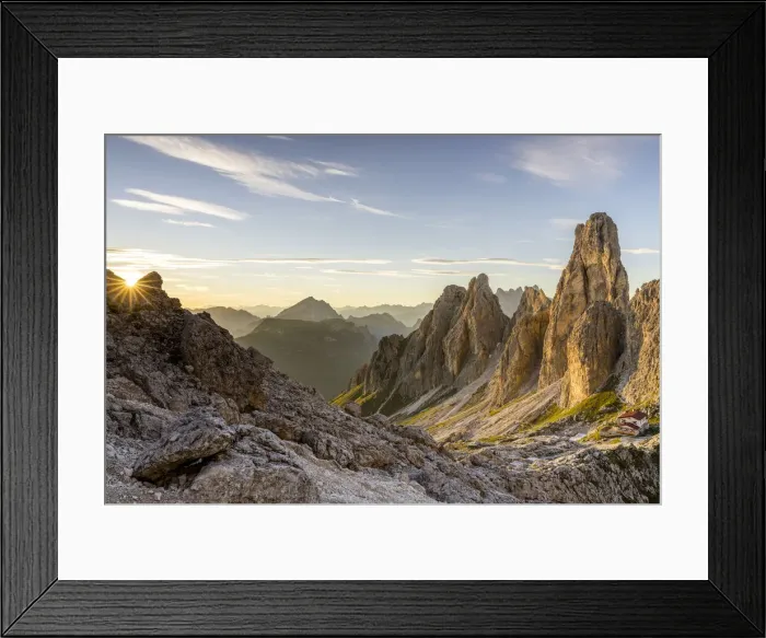 Framed Print : Italy, Veneto, province of Belluno, view over Fonda Savio Hut in the Cadini di Misurina Framed Print : Italy, Veneto, province of Belluno, view over Fonda Savio Hut in the Cadini di Misurina