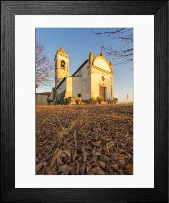 Framed Print : Church of San Lorenzo Martire, Valle del Torrente Ghiaia Coppa, Oltrepo Pavese Framed Print : Church of San Lorenzo Martire, Valle del Torrente Ghiaia Coppa, Oltrepo Pavese