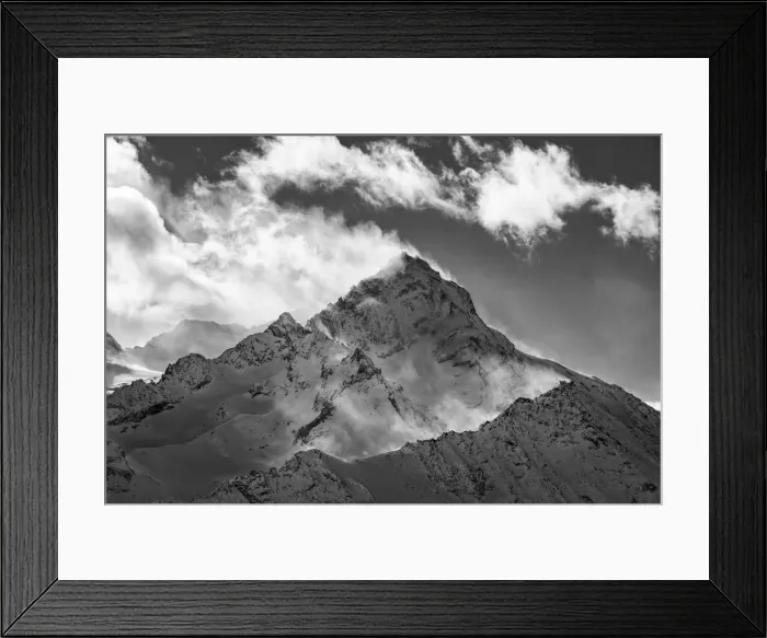 Framed Print : The Grivola Peak during a windy day from the Couis peak