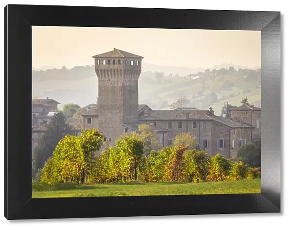 Autumnal view of the castle and vineyards of Levizzano Rangone