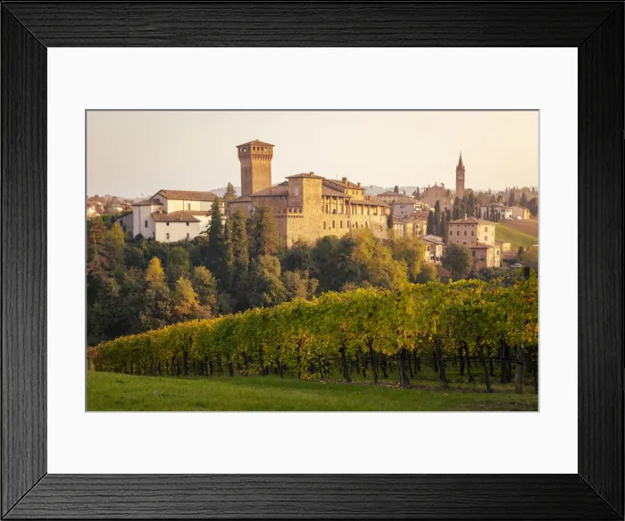 Framed Print : Autumnal sunset on the castle of Levizzano Rangone. Modena province, Emilia Romagna Framed Print : Autumnal sunset on the castle of Levizzano Rangone. Modena province, Emilia Romagna