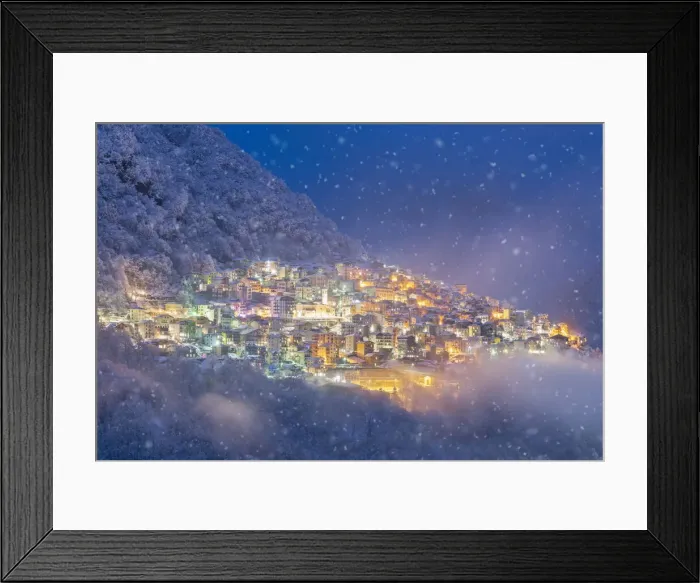 Framed Print : Premana at the blue hour in a snowy day, Valvarrone, Valsassina, Lecco Province, Lombardy Framed Print : Premana at the blue hour in a snowy day, Valvarrone, Valsassina, Lecco Province, Lombardy