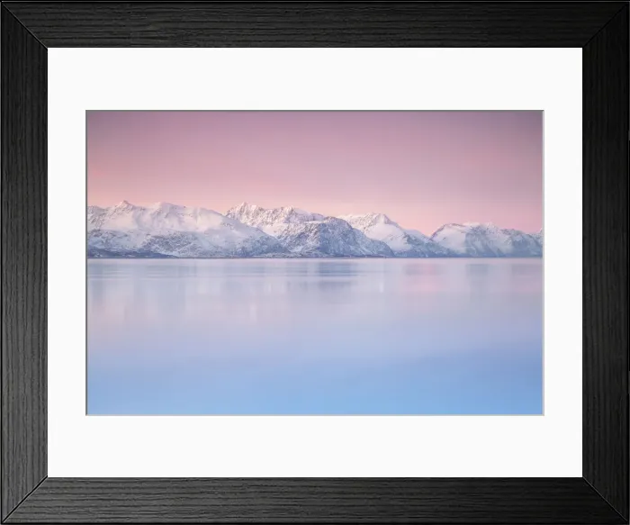 Framed Print : Europe, Norway, Troms: epic sunset over the Lyngen Alps
