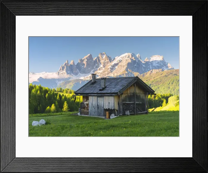 Framed Print : Pale di San Martino view from Fuciade, San Pellegrino pass in Dolomiti, Trento province Framed Print : Pale di San Martino view from Fuciade, San Pellegrino pass in Dolomiti, Trento province
