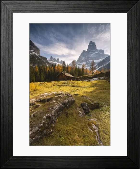 Framed Print : Brenta Hut in Madonna di Campiglio, Brenta Dolomites in Trentino Alto Adige, Italy Framed Print : Brenta Hut in Madonna di Campiglio, Brenta Dolomites in Trentino Alto Adige, Italy