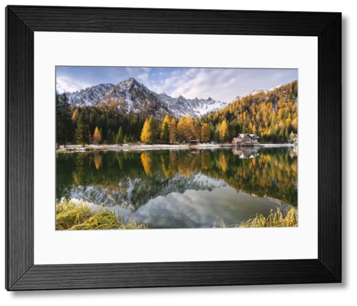 Framed Print : Sunrise in Nambino lake, Madonna di Campiglio, Trento province in Trentino Alto Adige
