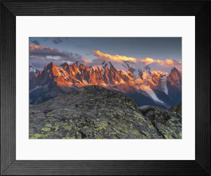 Framed Print : Sunset with a view, Chamonix Valley, Chamonix Mont Blanc, Haute-Savoie, France Framed Print : Sunset with a view, Chamonix Valley, Chamonix Mont Blanc, Haute-Savoie, France