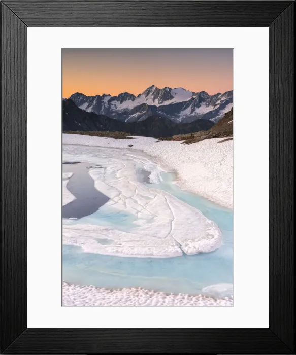 Framed Print : Caione lake at dawn, Stelvio national park, Brescia province, Lombardy, Italy, Europe Framed Print : Caione lake at dawn, Stelvio national park, Brescia province, Lombardy, Italy, Europe