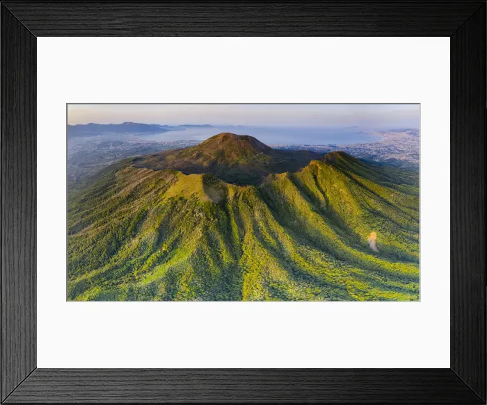 Framed Print : Aerial panoramic view of Vesuvius at dawn in summer, Naples, Campania, Italy Framed Print : Aerial panoramic view of Vesuvius at dawn in summer, Naples, Campania, Italy