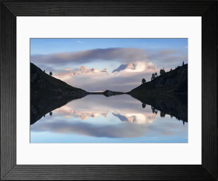 Framed Print : Lake Ritorto and Brenta Dolomites peaks at sunset, Madonna di Campiglio, Trento province Framed Print : Lake Ritorto and Brenta Dolomites peaks at sunset, Madonna di Campiglio, Trento province