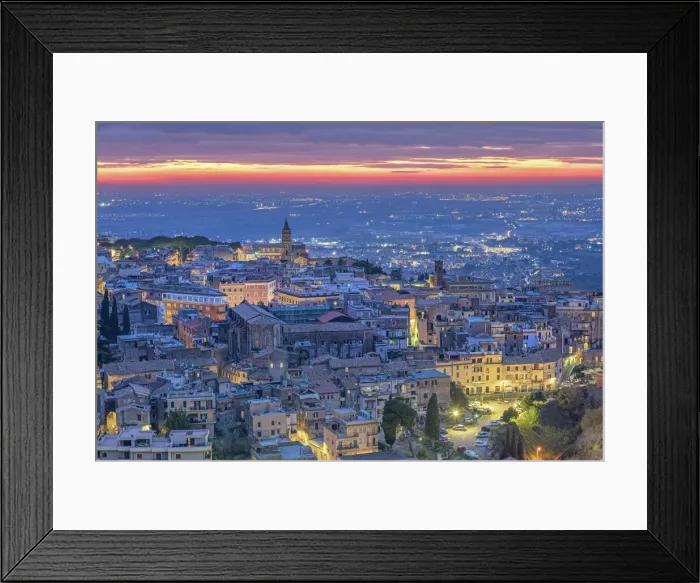Framed Print : view of Tivoli at dusk. Europe, Italy, Lazio, Roma province, Tivoli Framed Print : view of Tivoli at dusk. Europe, Italy, Lazio, Roma province, Tivoli