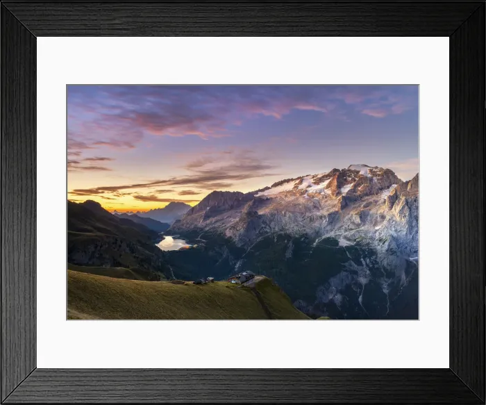 Framed Print : Sunrise on Fedaia Lake. Europe, Italy, Trentino Alto Adige, South Tyrol, Canazei Framed Print : Sunrise on Fedaia Lake. Europe, Italy, Trentino Alto Adige, South Tyrol, Canazei