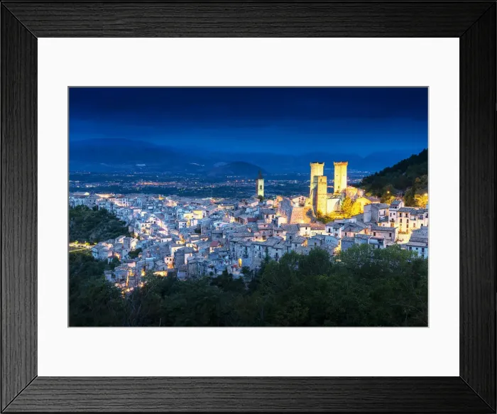 Framed Print : Pacentro at dusk. Europe, Italy, Abruzzo, Pacentro Framed Print : Pacentro at dusk. Europe, Italy, Abruzzo, Pacentro